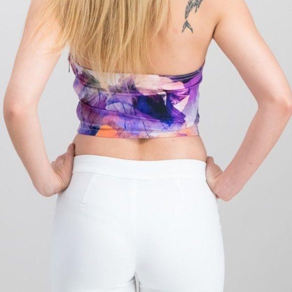 GUESS Carnivale Wash Bustier Crop Top L - Picture 2 of 7